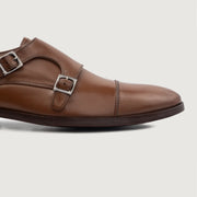 Orlaven Boston Double Monk Strap Brown Leather Shoes footwear image 5