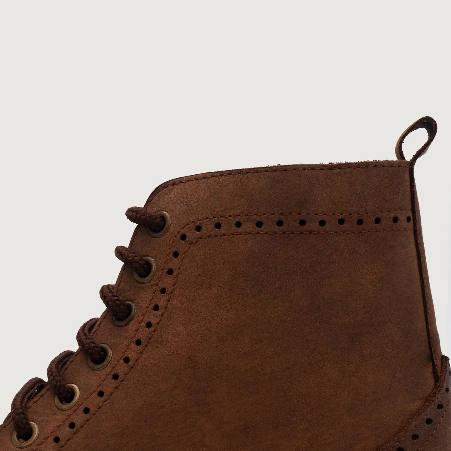 Orlaven Duster Brogues Derby Oil Pull-up Brown Leather Boots footwear image 4