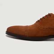 Orlaven Greyson Brogues Oxford Brown Suede Leather Shoes footwear image 5