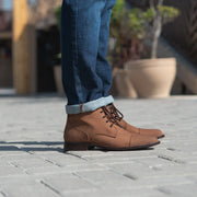 Orlaven Knight Derby Oil Pull-up Brown Leather Boots footwear image 5