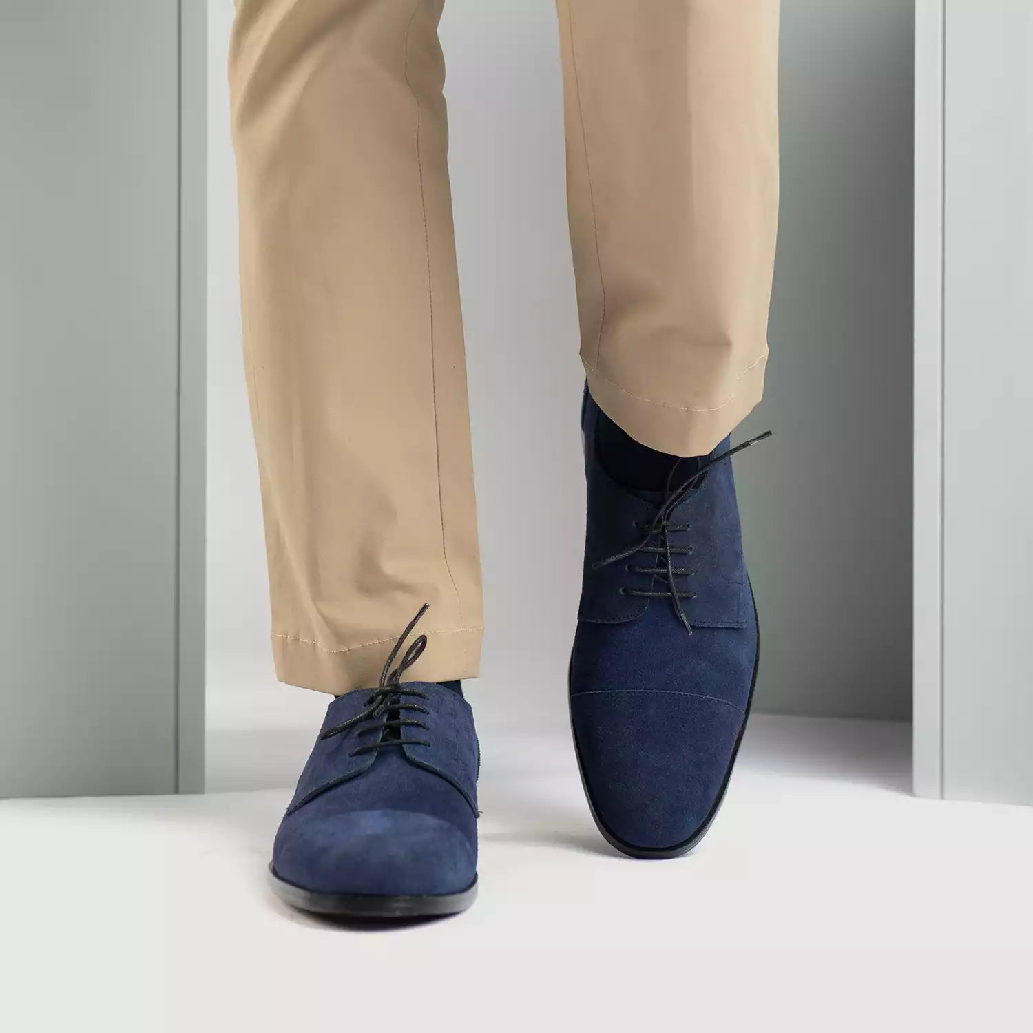 Orlaven Attorney Derby Midnight Blue Suede Leather Shoes footwear image 6