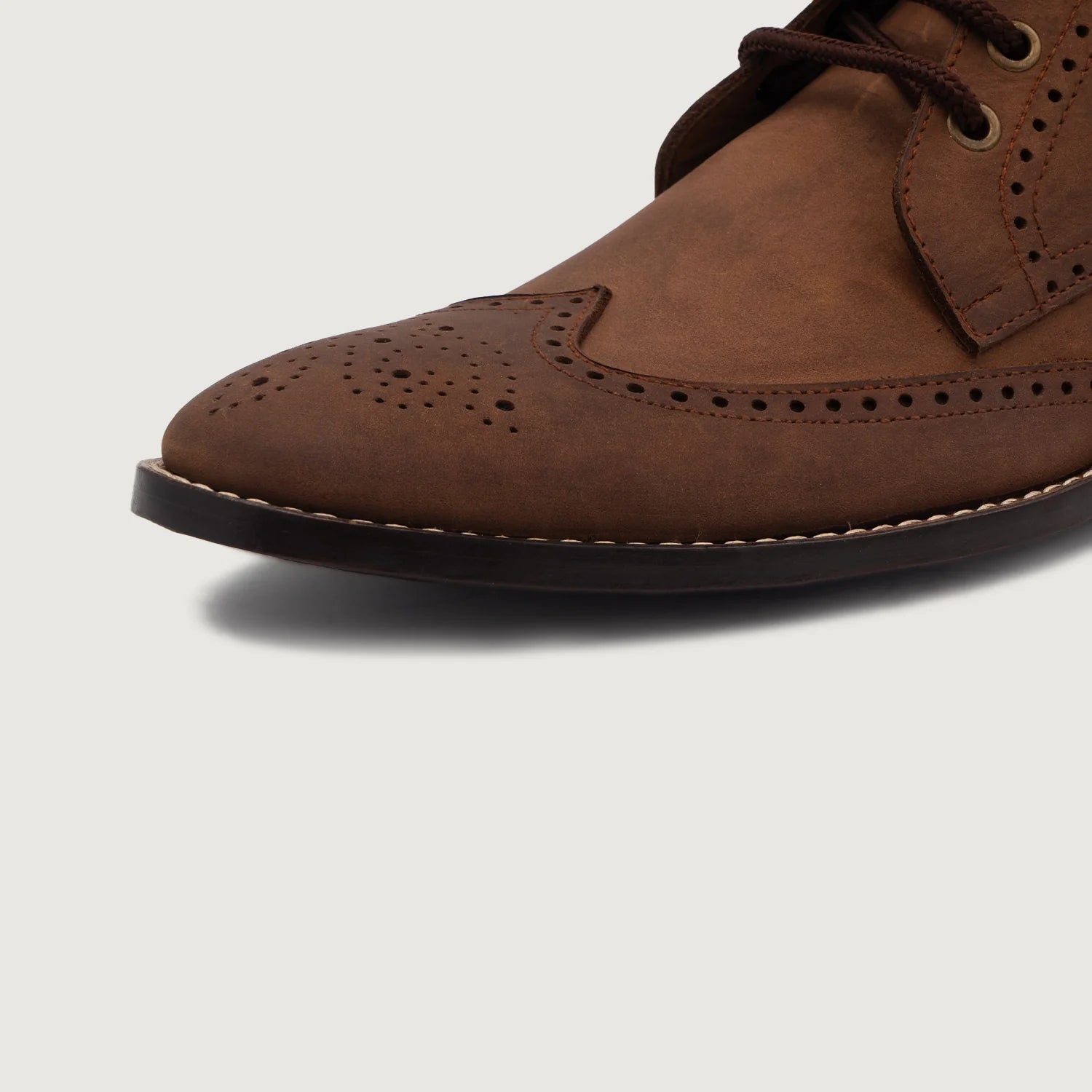 Orlaven Duster Brogues Derby Oil Pull-up Brown Leather Boots footwear image 5