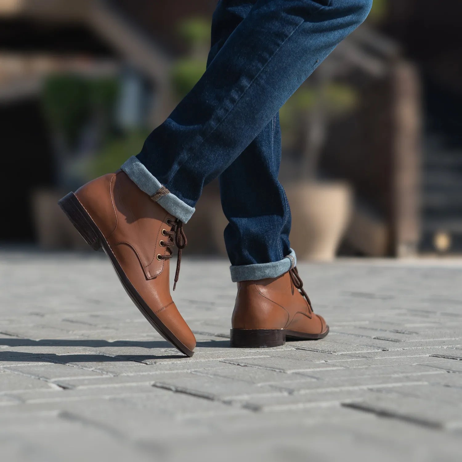 Orlaven Knight Derby Tan Leather Boots footwear image 6