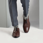 Orlaven Attorney Derby Maroon Leather Shoes footwear image 7
