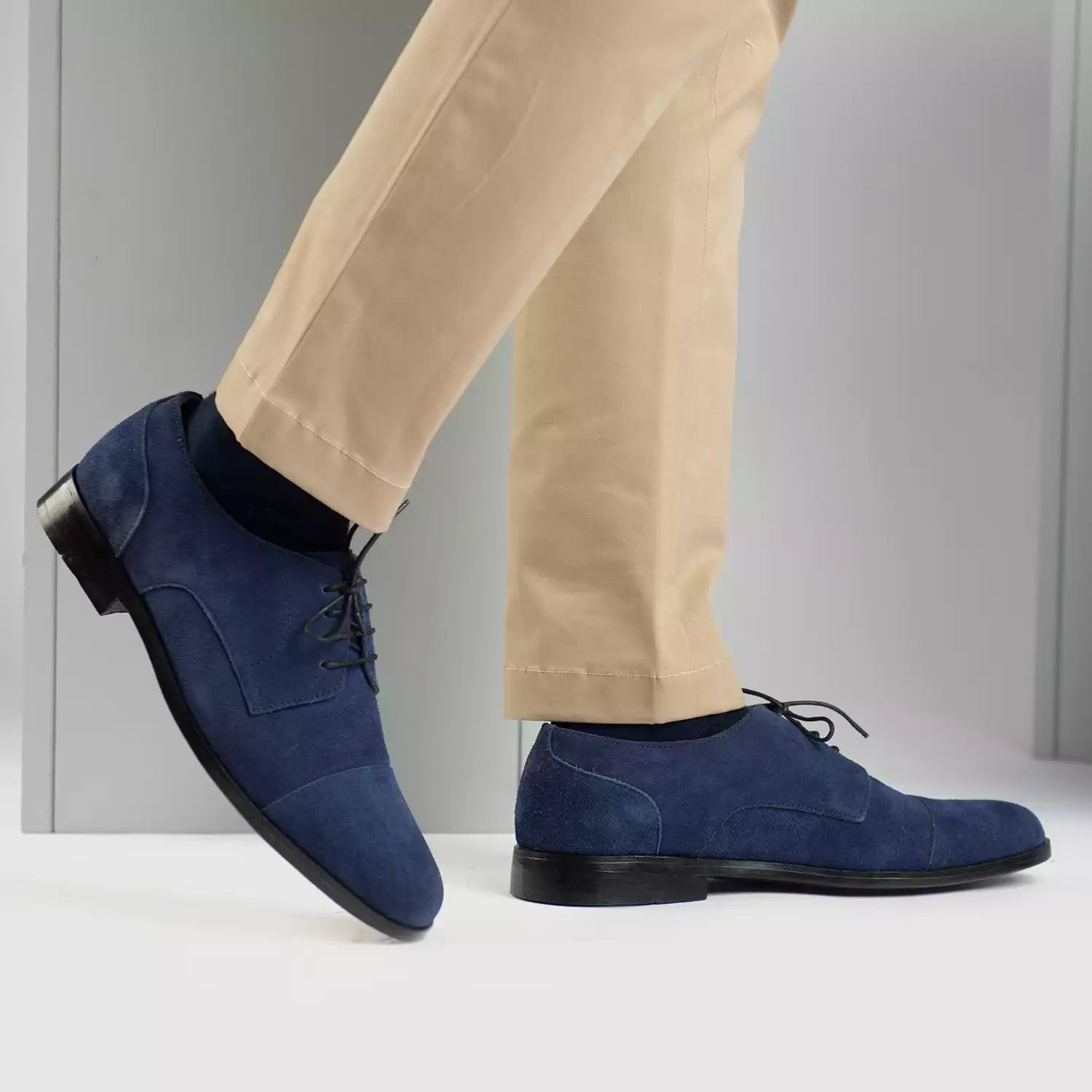 Orlaven Attorney Derby Midnight Blue Suede Leather Shoes footwear image 7
