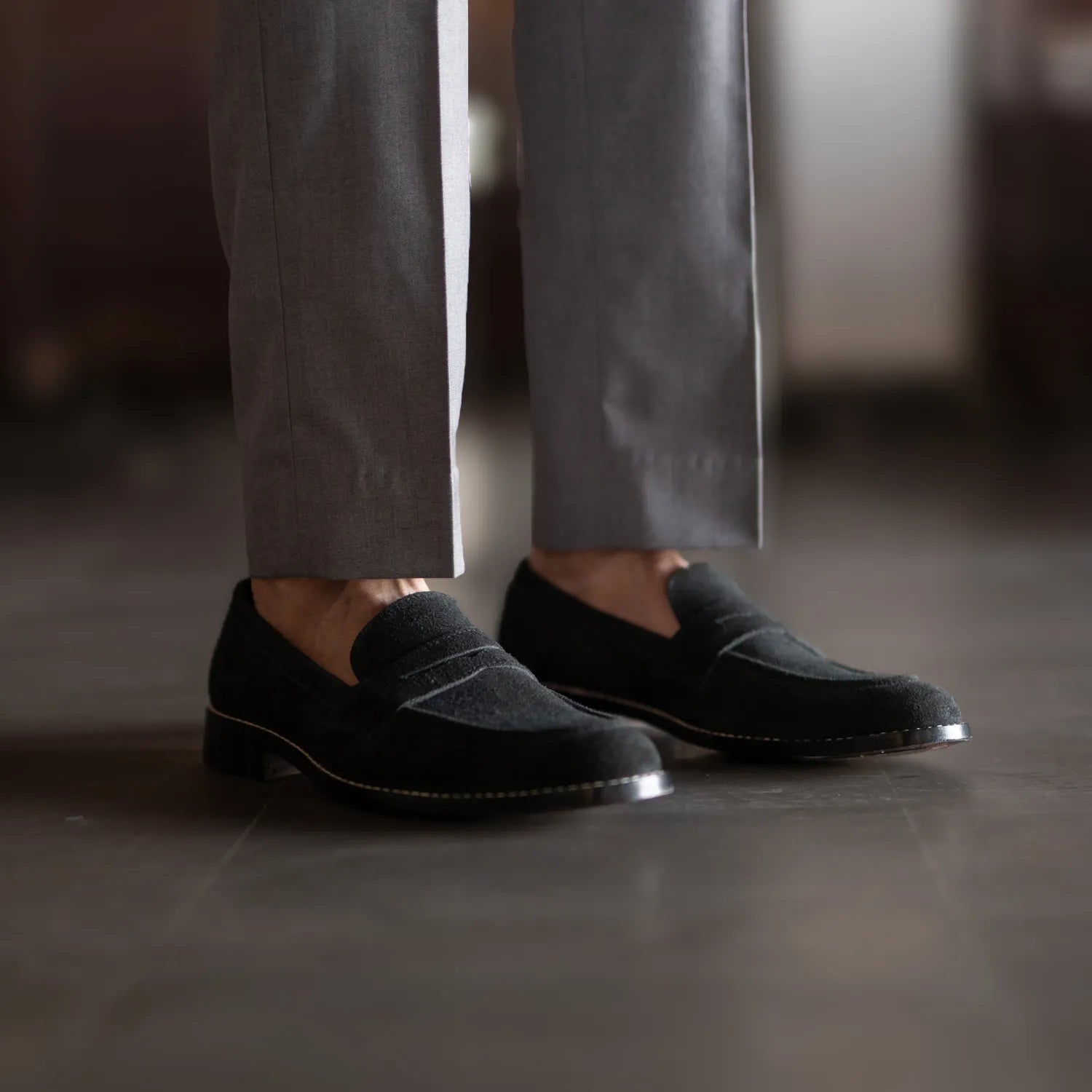 Orlaven Baxton Black Suede Leather Loafers footwear image 7