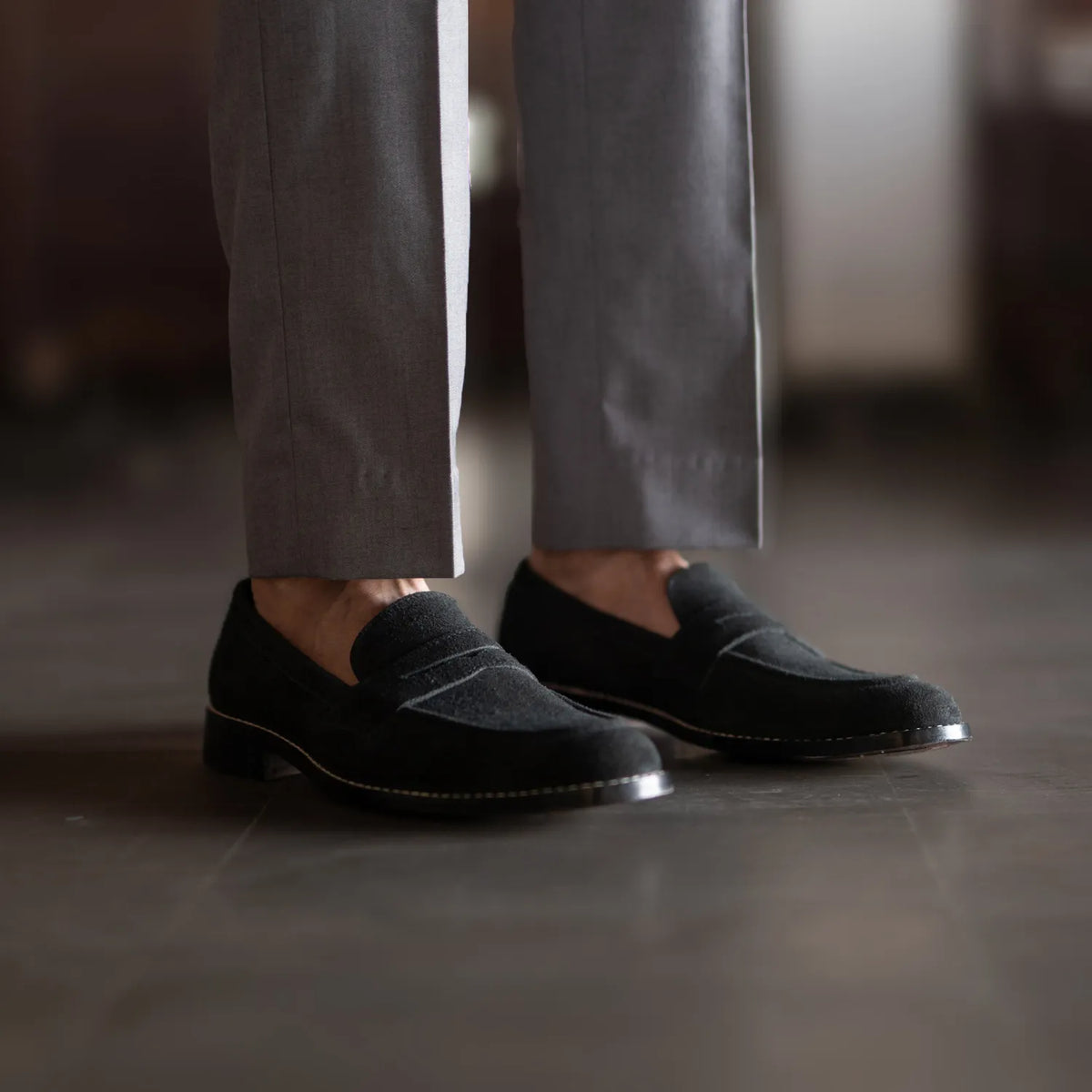 Styled On-Foot Perspective Demonstrating Ankle Fit & Silhouette on Model