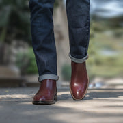 Orlaven Clarkson Chelsea Maroon Leather Boots footwear image 7