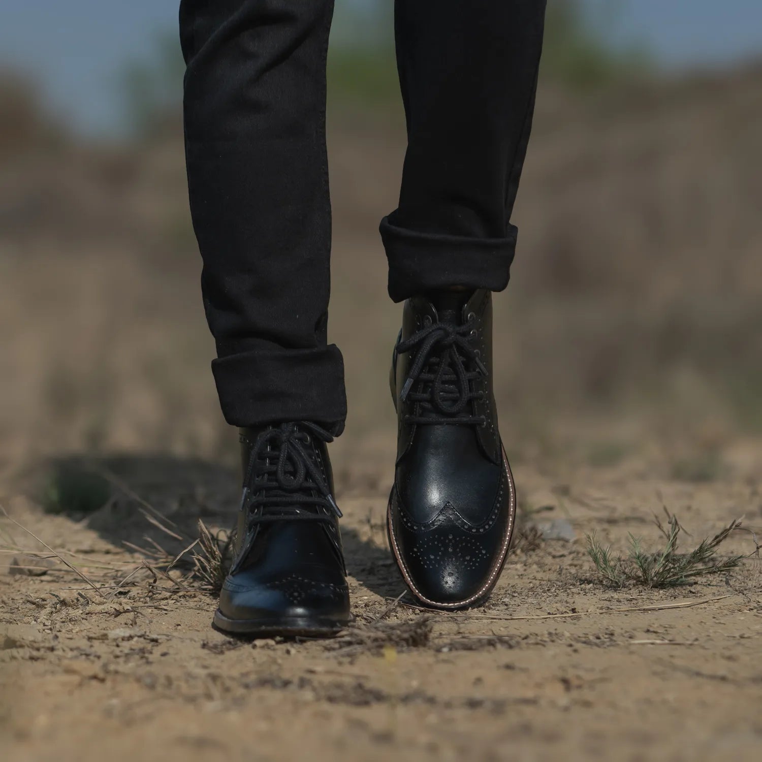 Orlaven Duster Brogues Derby Black Leather Boots footwear image 7