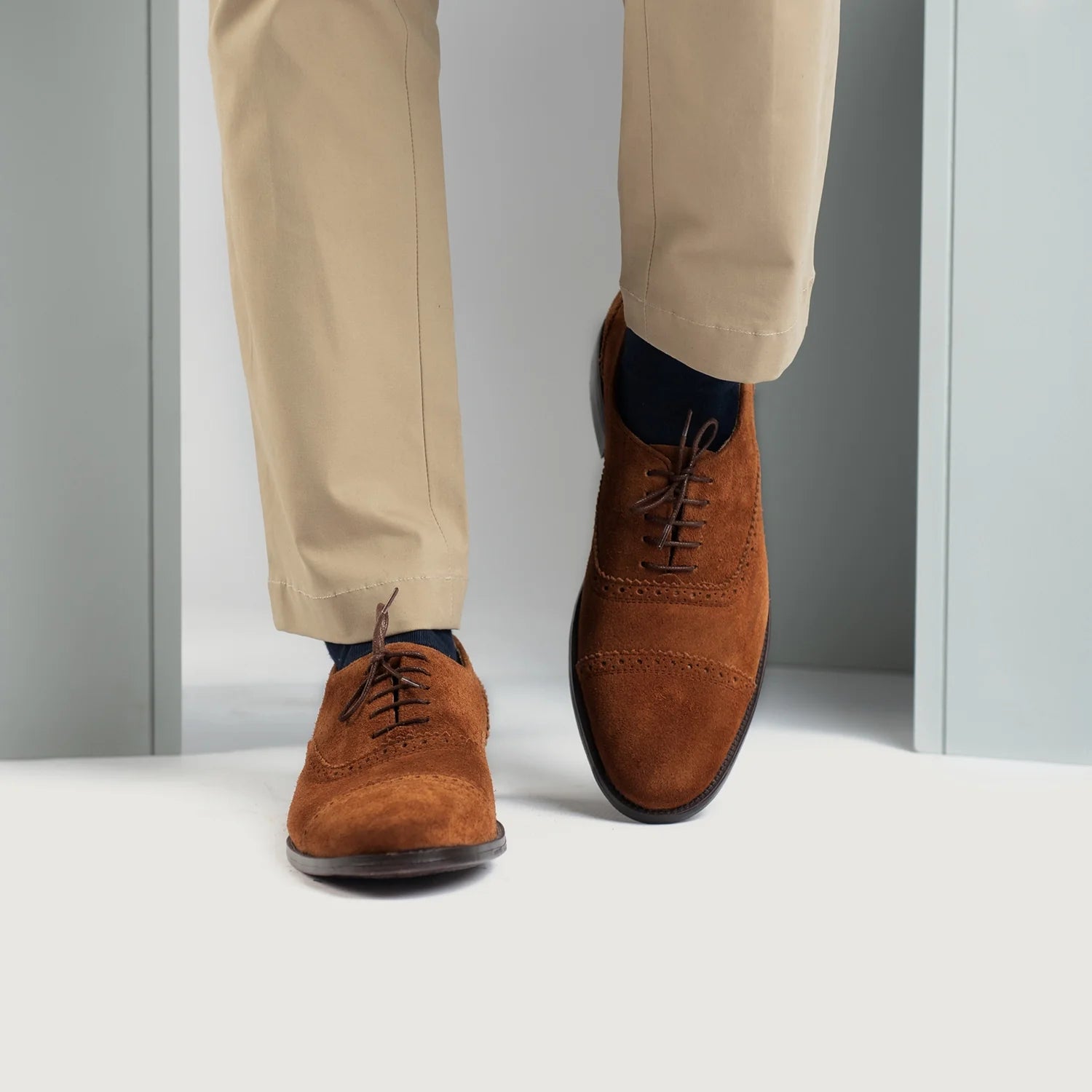Orlaven Greyson Brogues Oxford Brown Suede Leather Shoes footwear image 7