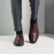 Orlaven Greyson Brogues Oxford Maroon Leather Shoes footwear image 7