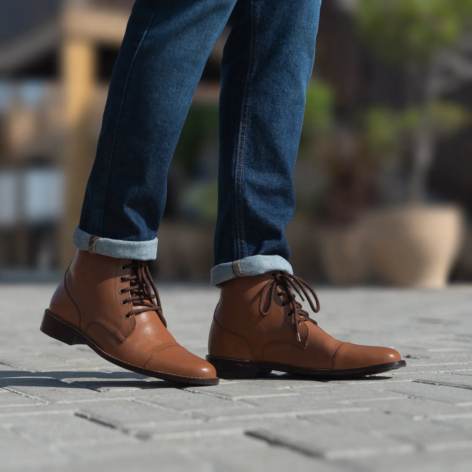 Orlaven Knight Derby Tan Leather Boots footwear image 7