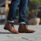 Styled On-Foot Perspective Demonstrating Ankle Fit & Silhouette on Model