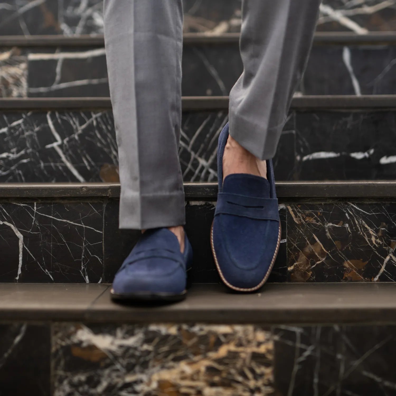 Orlaven Baxton Blue Suede Leather Loafers footwear image 8