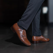 Orlaven Boston Double Monk Strap Tan Leather Shoes footwear image 8