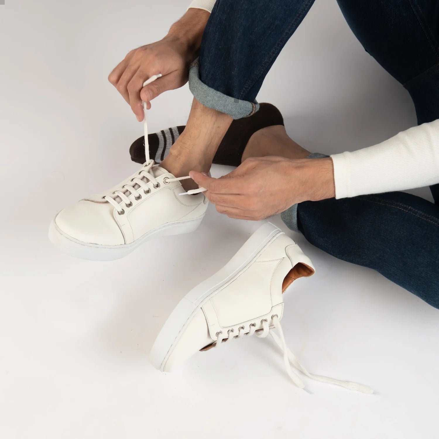 Orlaven Carter Runn White Leather Sneakers footwear image 8