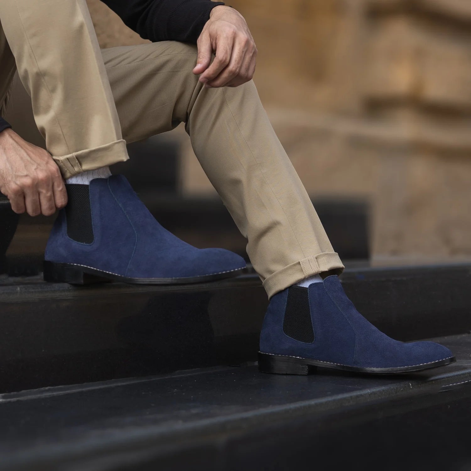 Orlaven Clarkson Chelsea Midnight Blue Suede Leather Boots footwear image 8