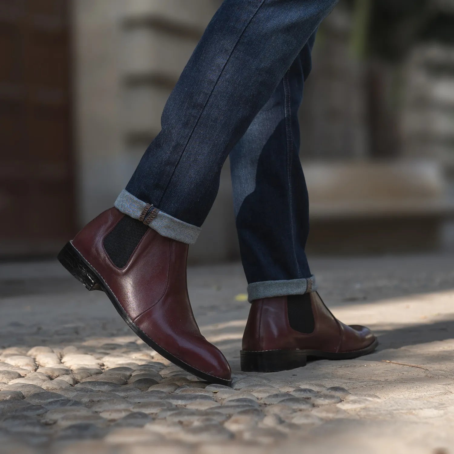 Orlaven Clarkson Chelsea Maroon Leather Boots footwear image 8