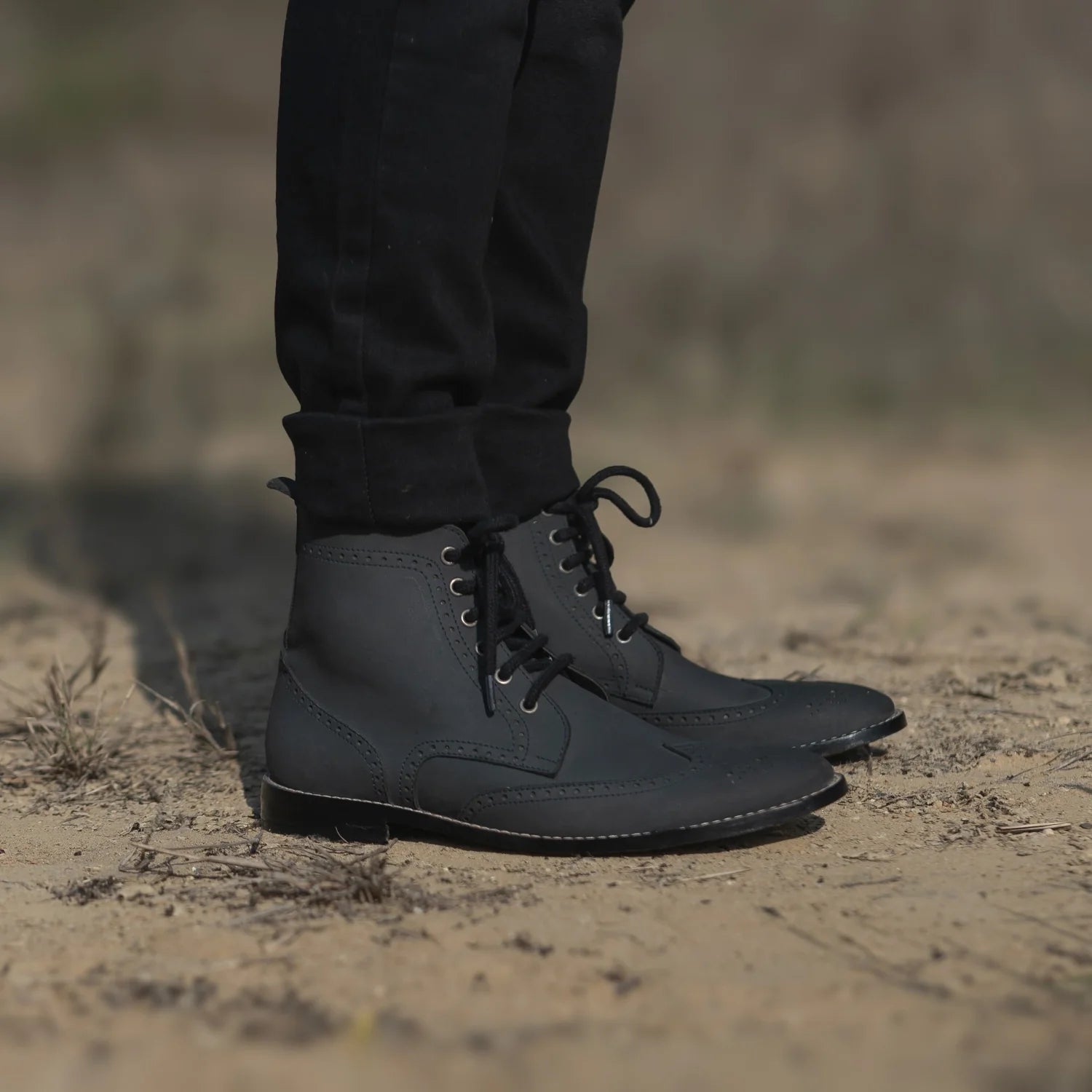 Orlaven Duster Brogues Derby Black Nubuck Leather Boots footwear image 8