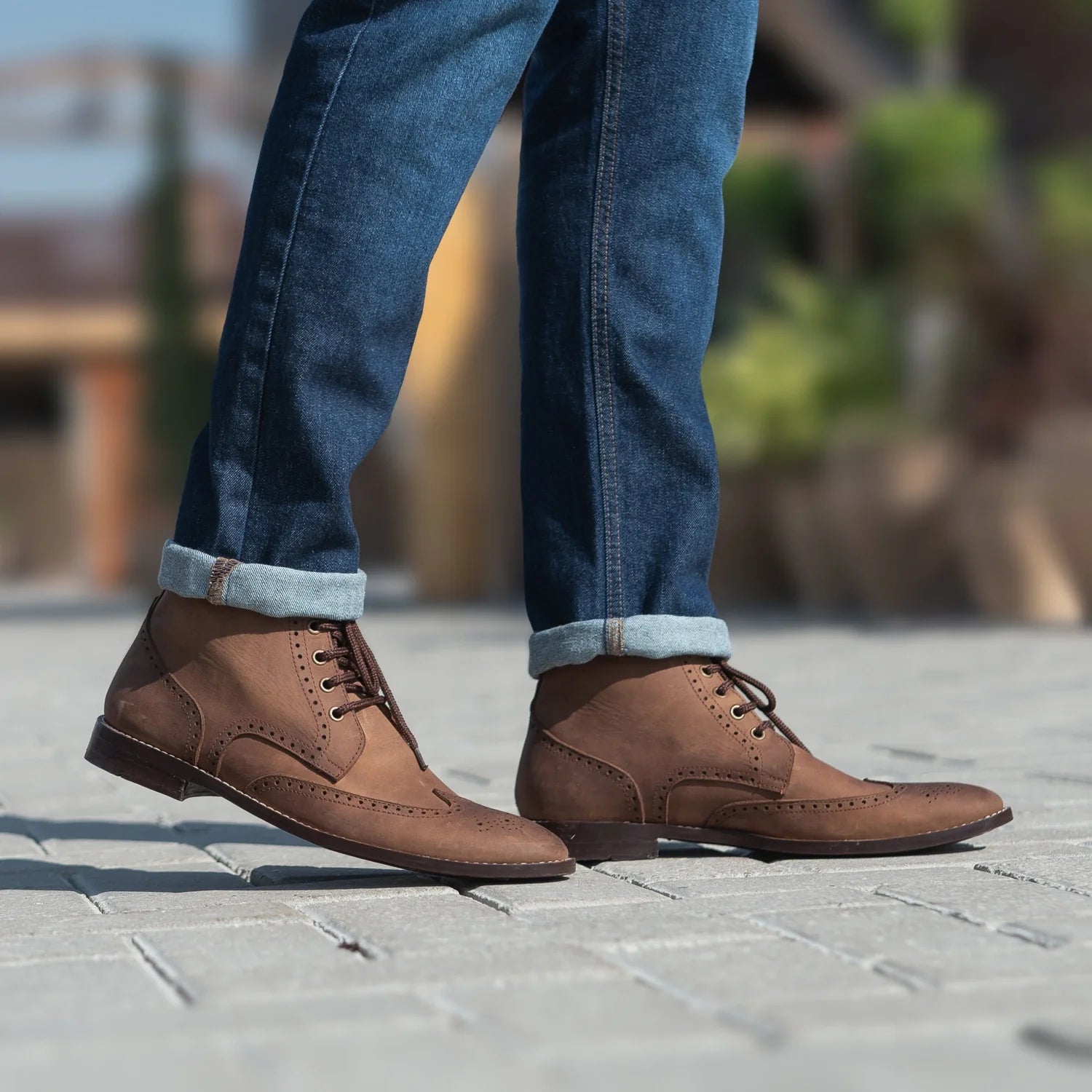 Orlaven Duster Brogues Derby Oil Pull-up Brown Leather Boots footwear image 8