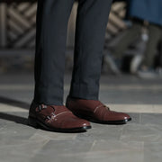 Orlaven Boston Double Monk Strap Maroon Leather Shoes footwear image 9