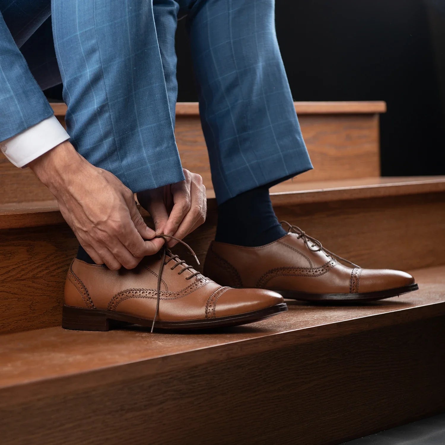 Orlaven Greyson Brogues Oxford Tan Leather Shoes footwear image 9