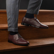 Orlaven Attorney Derby Maroon Leather Shoes footwear image 9