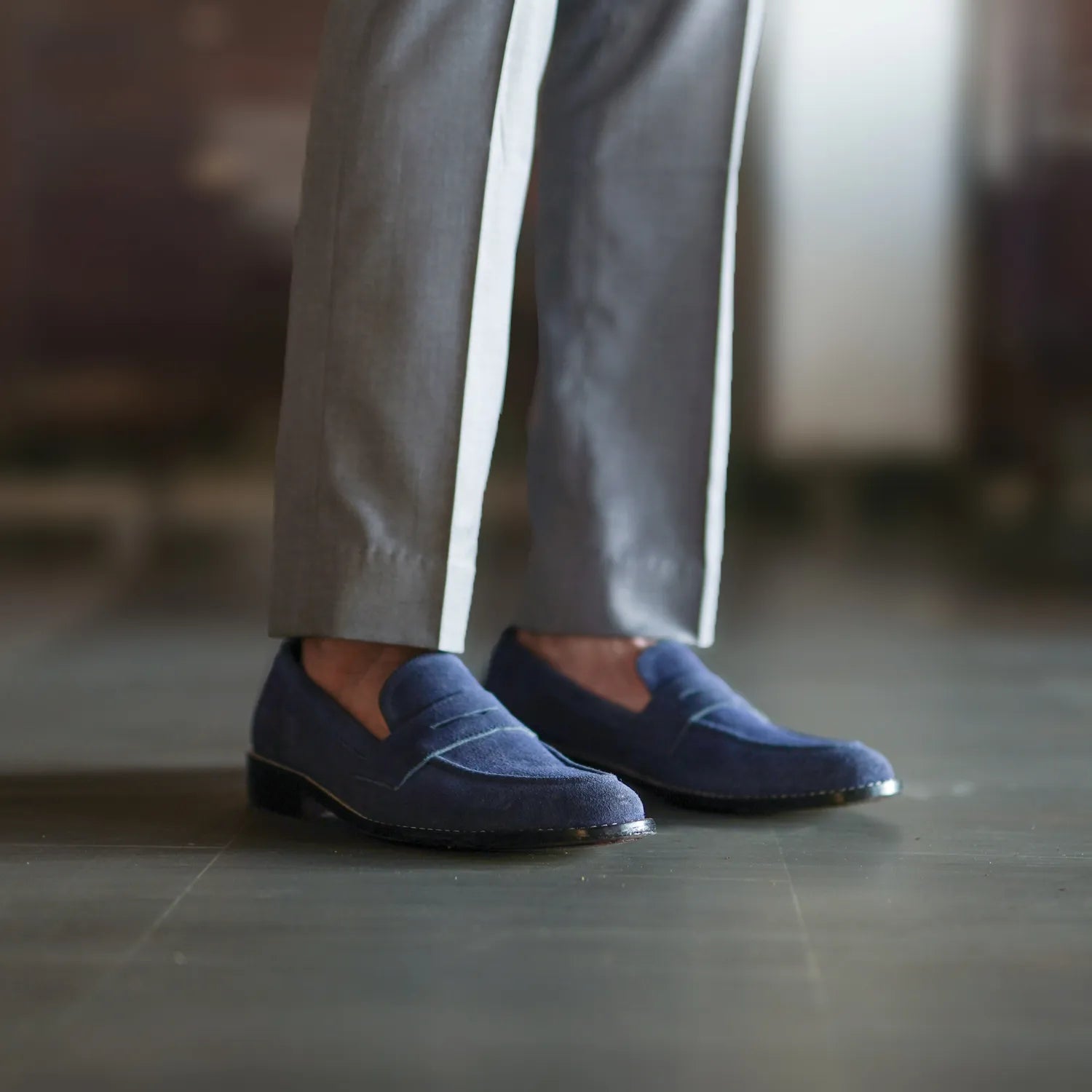Orlaven Baxton Blue Suede Leather Loafers footwear image 9