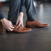 Orlaven Boston Double Monk Strap Tan Leather Shoes footwear image 9