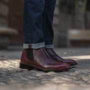 Orlaven Clarkson Chelsea Maroon Leather Boots footwear image 9