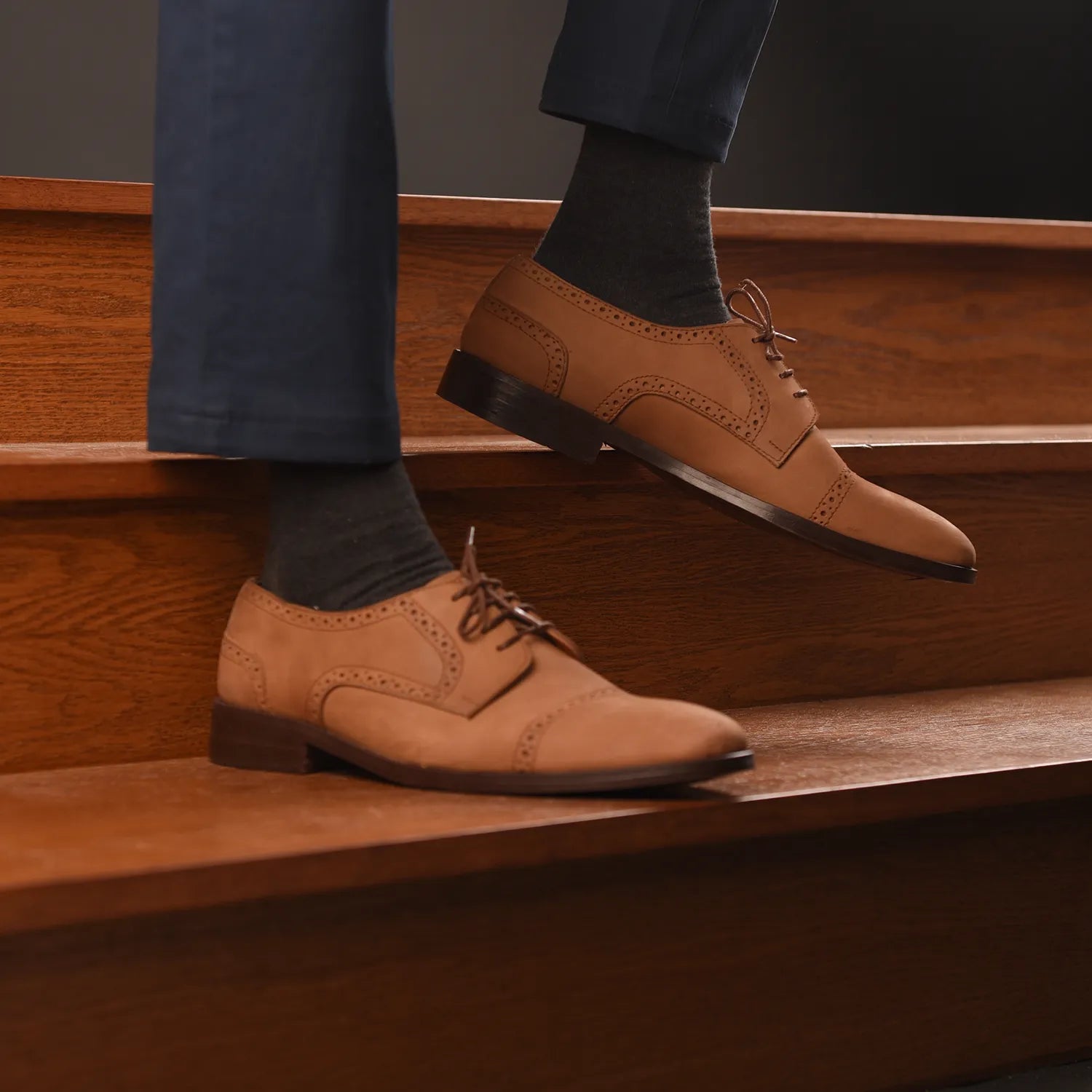 Orlaven Dirk Brogues Derby Brown Nubuck Leather Shoes footwear image 9