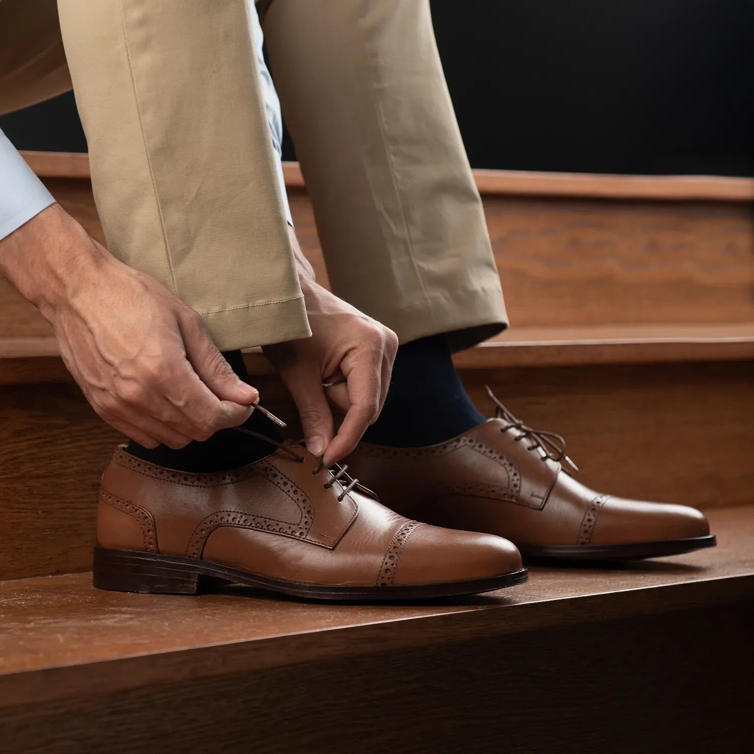 Orlaven Dirk Brogues Derby Tan Leather Shoes footwear image 9