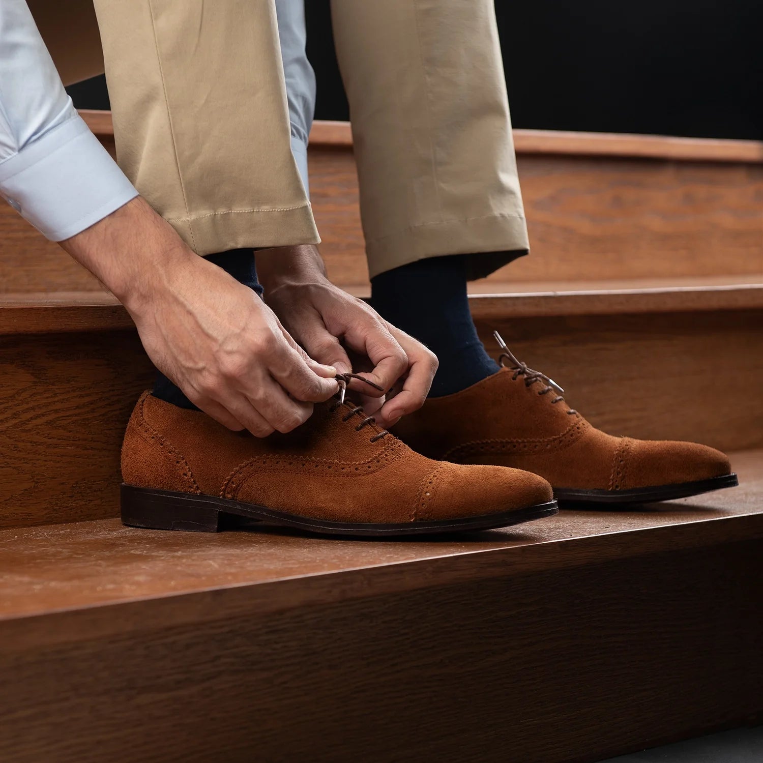 Orlaven Greyson Brogues Oxford Brown Suede Leather Shoes footwear image 9