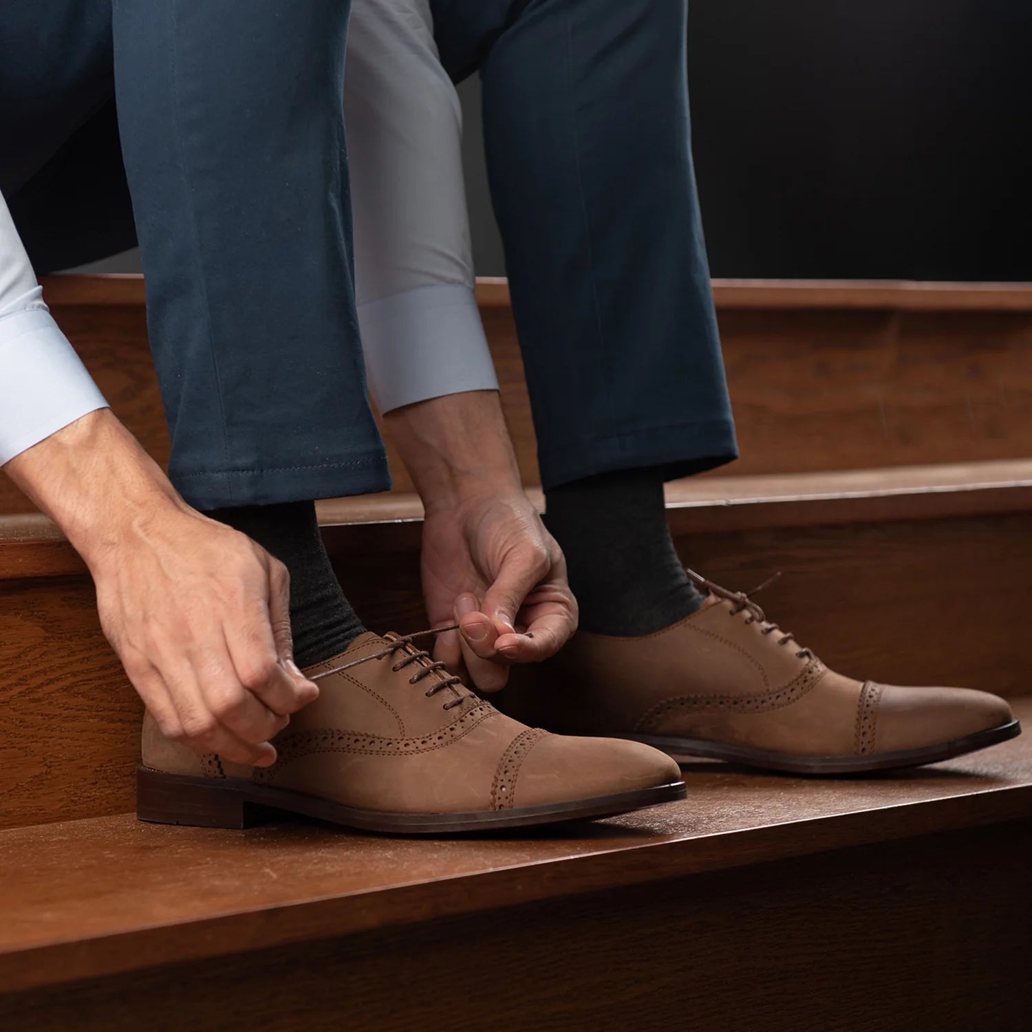 Orlaven Greyson Brogues Oxford Oil Pull-up Brown Leather Shoes footwear image 9