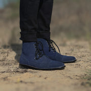 Orlaven Knight Derby Midnight Blue Suede Leather Boots footwear image 9
