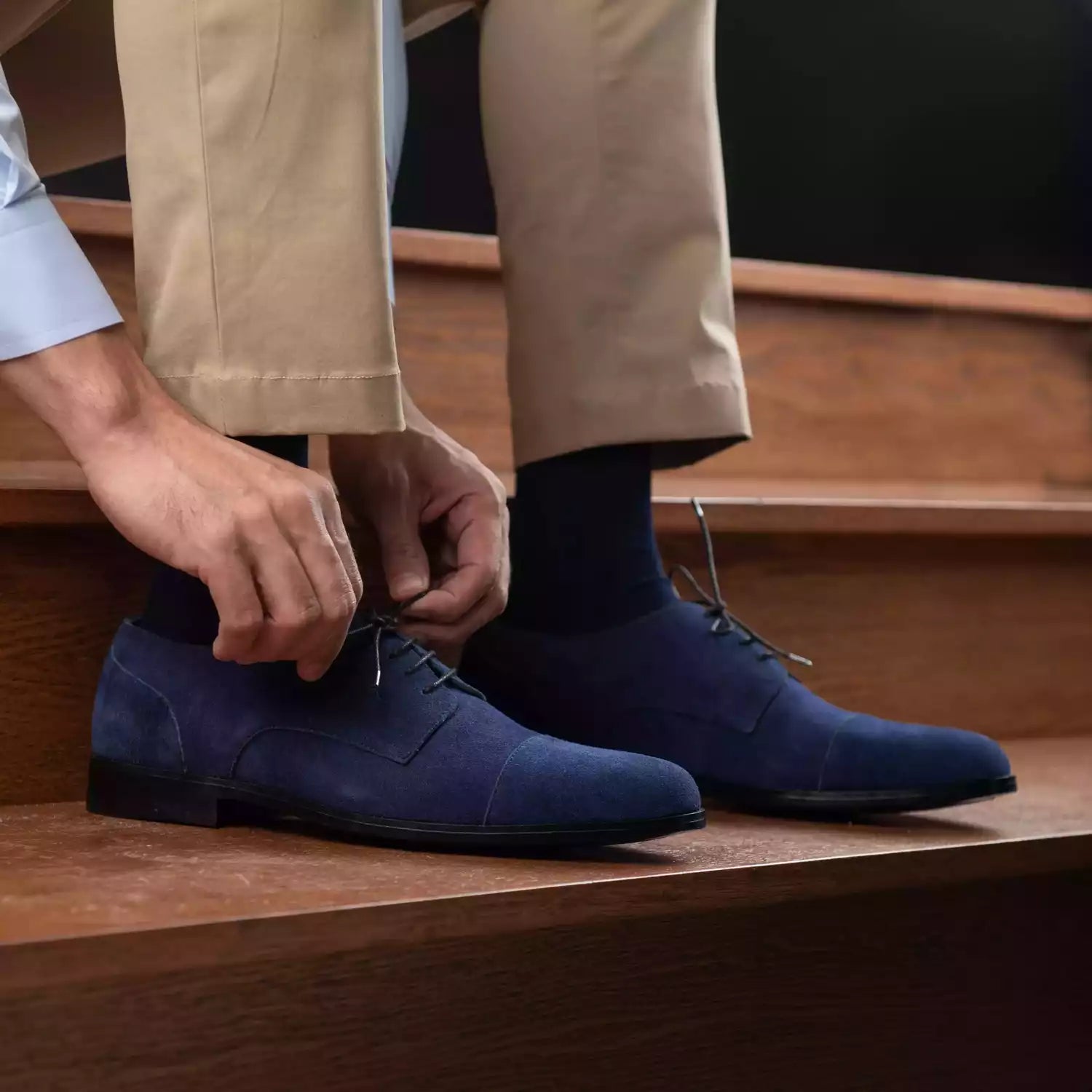 Orlaven Attorney Derby Midnight Blue Suede Leather Shoes footwear image 10
