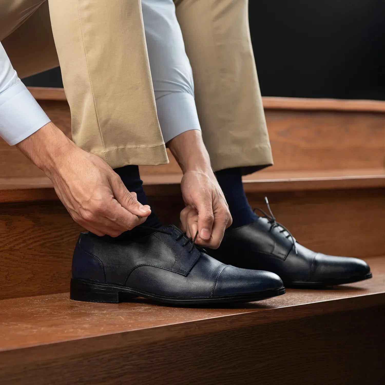 Orlaven Attorney Derby Midnight Blue Leather Shoes footwear image 10
