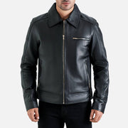 Calabria Black Leather Biker Jacket - image 3
