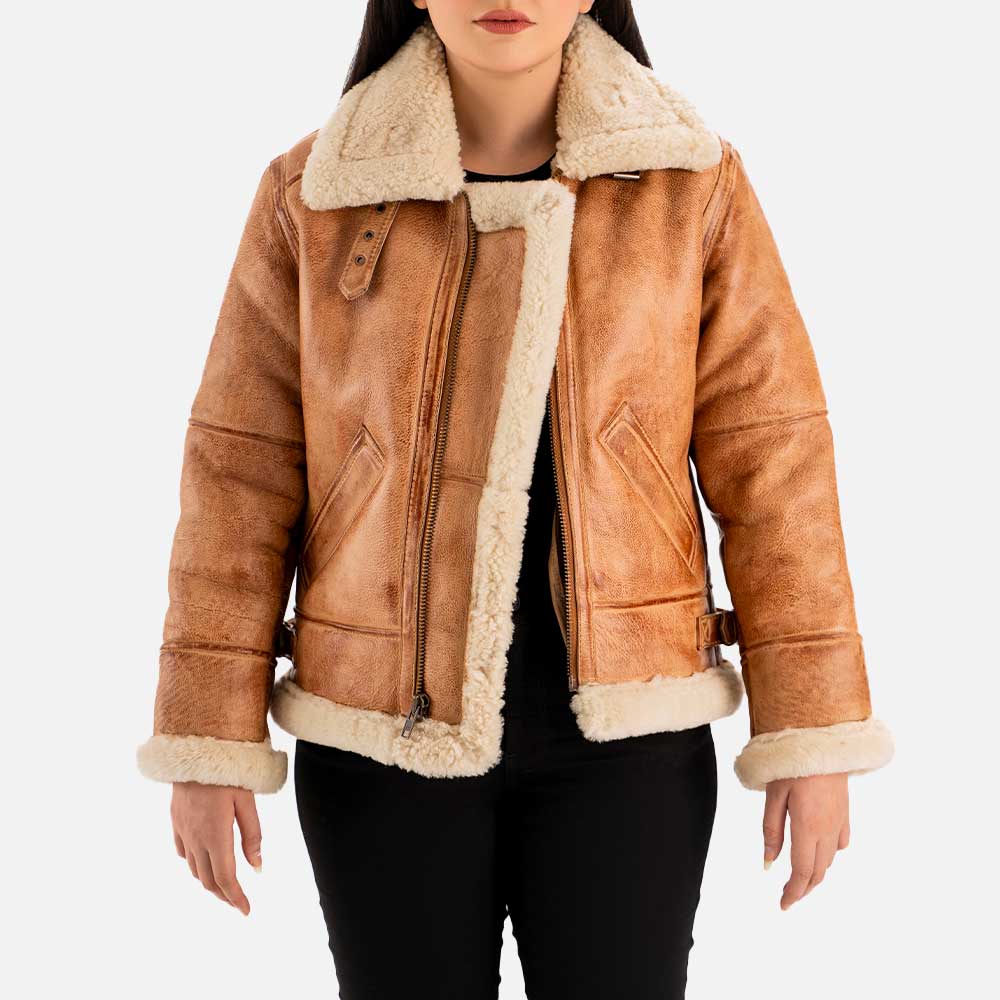 Freda B-3 Real Shearling Bomber Jacket
