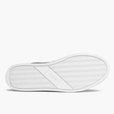 High-Traction Rubber Outsole & Lug Tread Pattern on Court Black Leather Sneakers