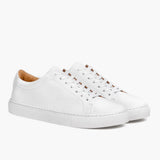 Encore White Leather Sneakers in White Full-Grain Leather - Lateral Side Profile View | Buy Online