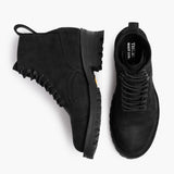 Challenger Black Matte Leather Boots - Reinforced Heel Counter & Precision Double-Row Stitching Detail