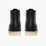 Diplomat Black Matte Leather Boots - Reinforced Heel Counter & Precision Double-Row Stitching Detail