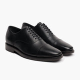 Executive Black Leather Sneakers in Black Full-Grain Leather - Lateral Side Profile View | Buy Online