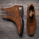 Journeyman Snuff Reverse Leather Boots - Reinforced Heel Counter & Precision Double-Row Stitching Detail