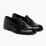 Lincoln Black Leather Sneakers in Black Full-Grain Leather - Lateral Side Profile View | Buy Online