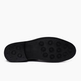 High-Traction Rubber Outsole & Lug Tread Pattern on President Black Matte Leather Boots For Men