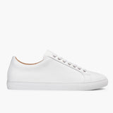 White Full-Grain leather Sneakers - Goodyear Welt Construction & Front Toe Box Detail
