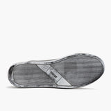 High-Traction Rubber Outsole & Lug Tread Pattern on Premier Low Top Distressed Grey Leather Sneakers For Men