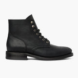 Black Full-Grain leather Boots - Goodyear Welt Construction & Front Toe Box Detail